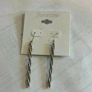 Sunstone silver earrings